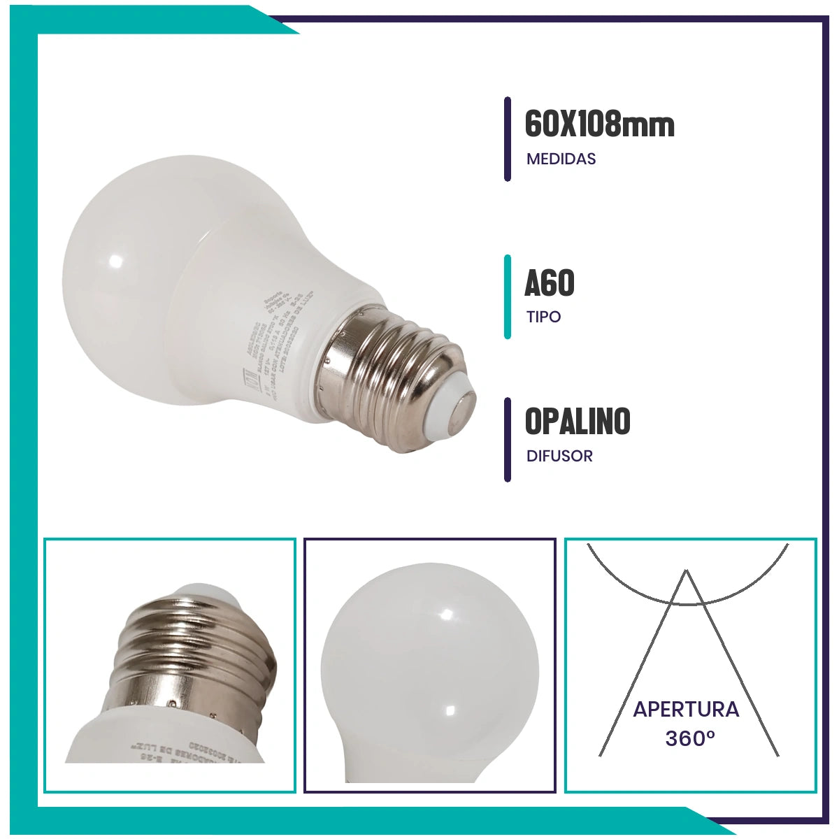 Foco LED 9W tipo A60  (A60LED9/LD)