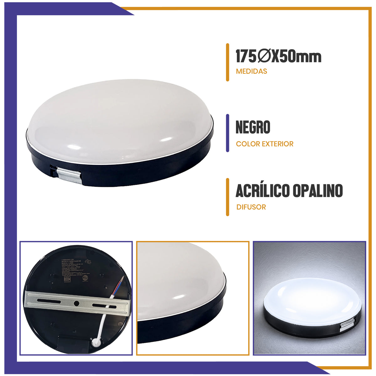 ARBOTANTE LED REDONDO NEGRO (ARRE15LED/NE)