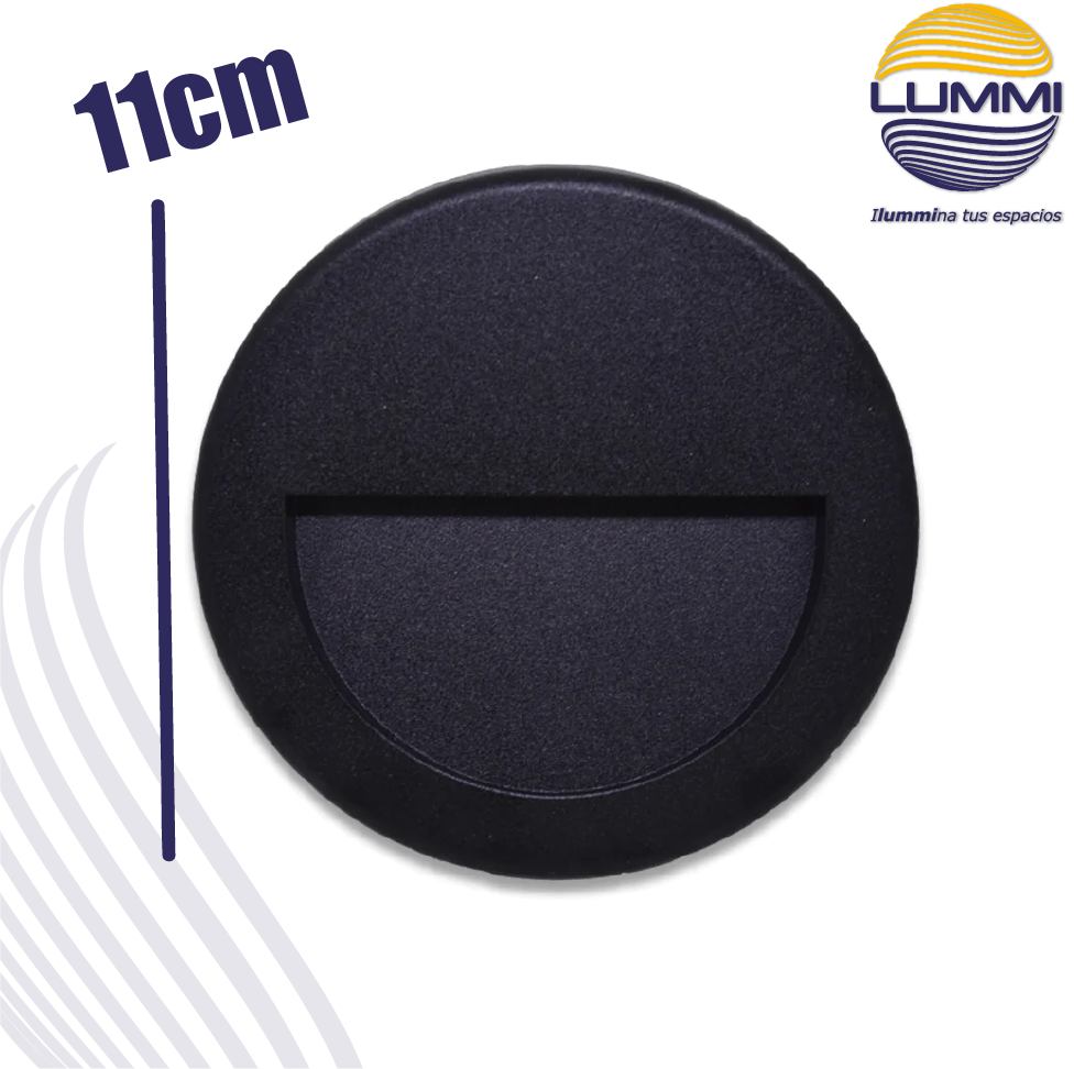 Luminario LED de pared redondo negro (RP3NE/LD)