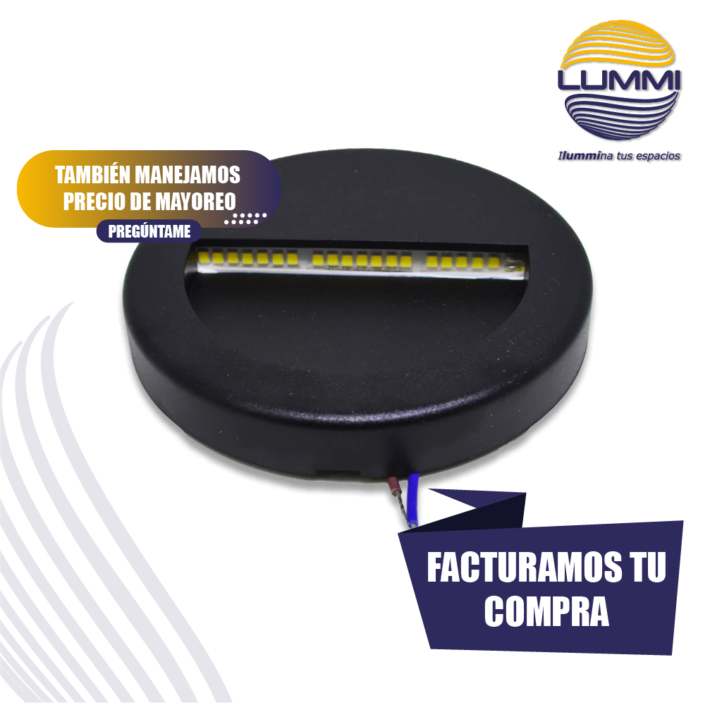 Luminario LED de pared redondo negro (RP3NE/LD)
