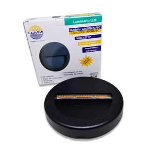 Luminario LED de pared redondo negro (RP3NE/BC)