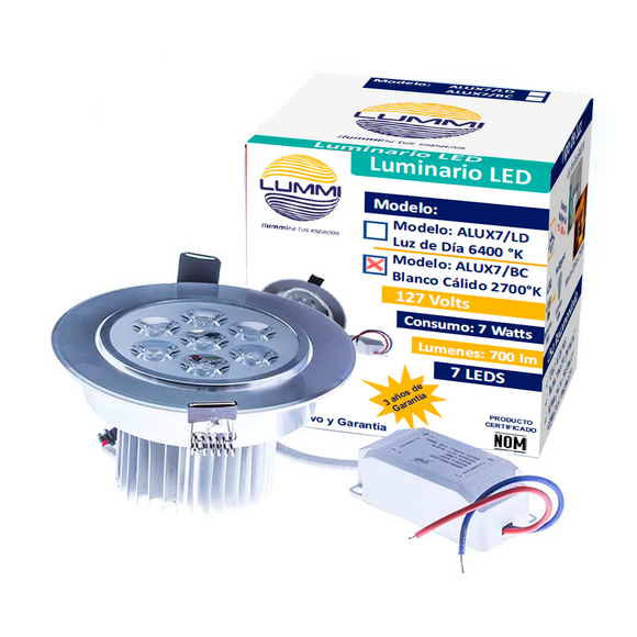 Luminaria LED 7W dirigible/empotrable (ALUX7/BC)