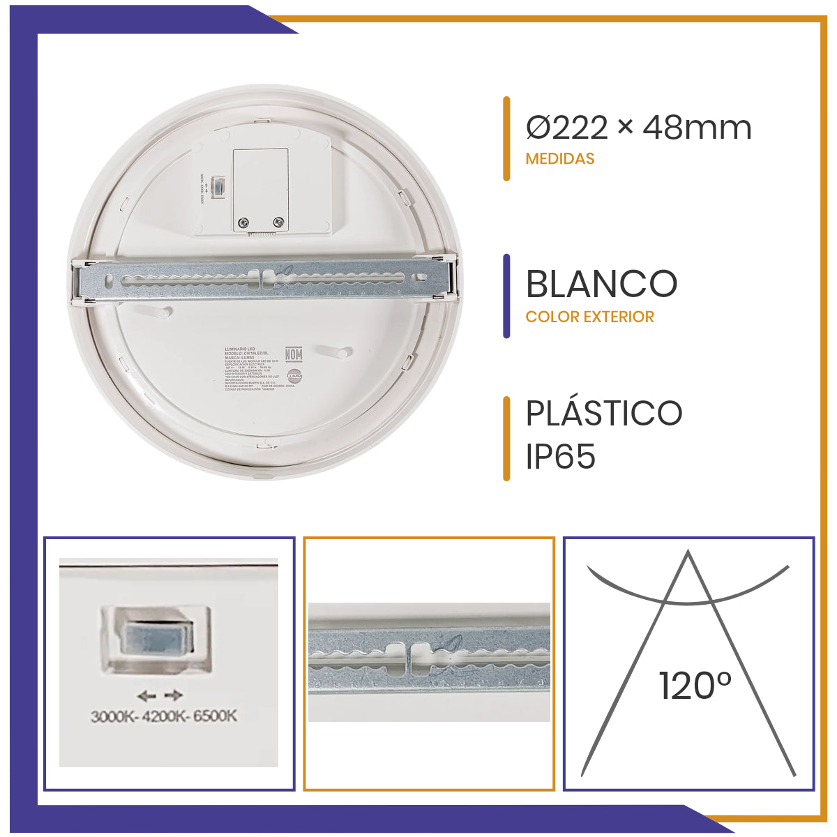Arbotante circular LED DE 18W (CIR18LED/BL)
