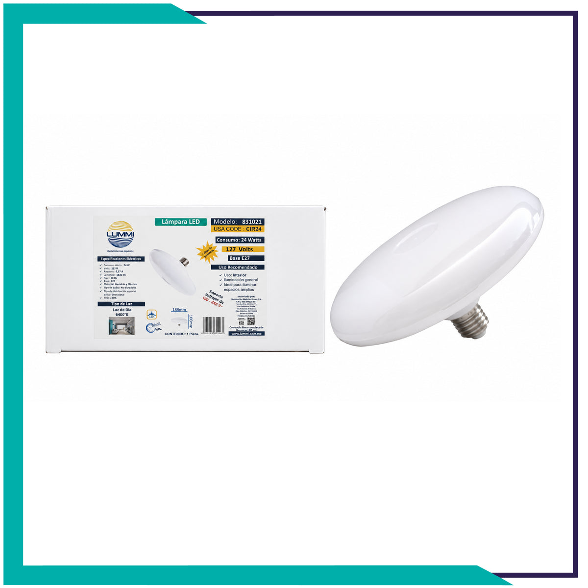 Lámpara circular LED 24W Base E26 LD (CIR24)