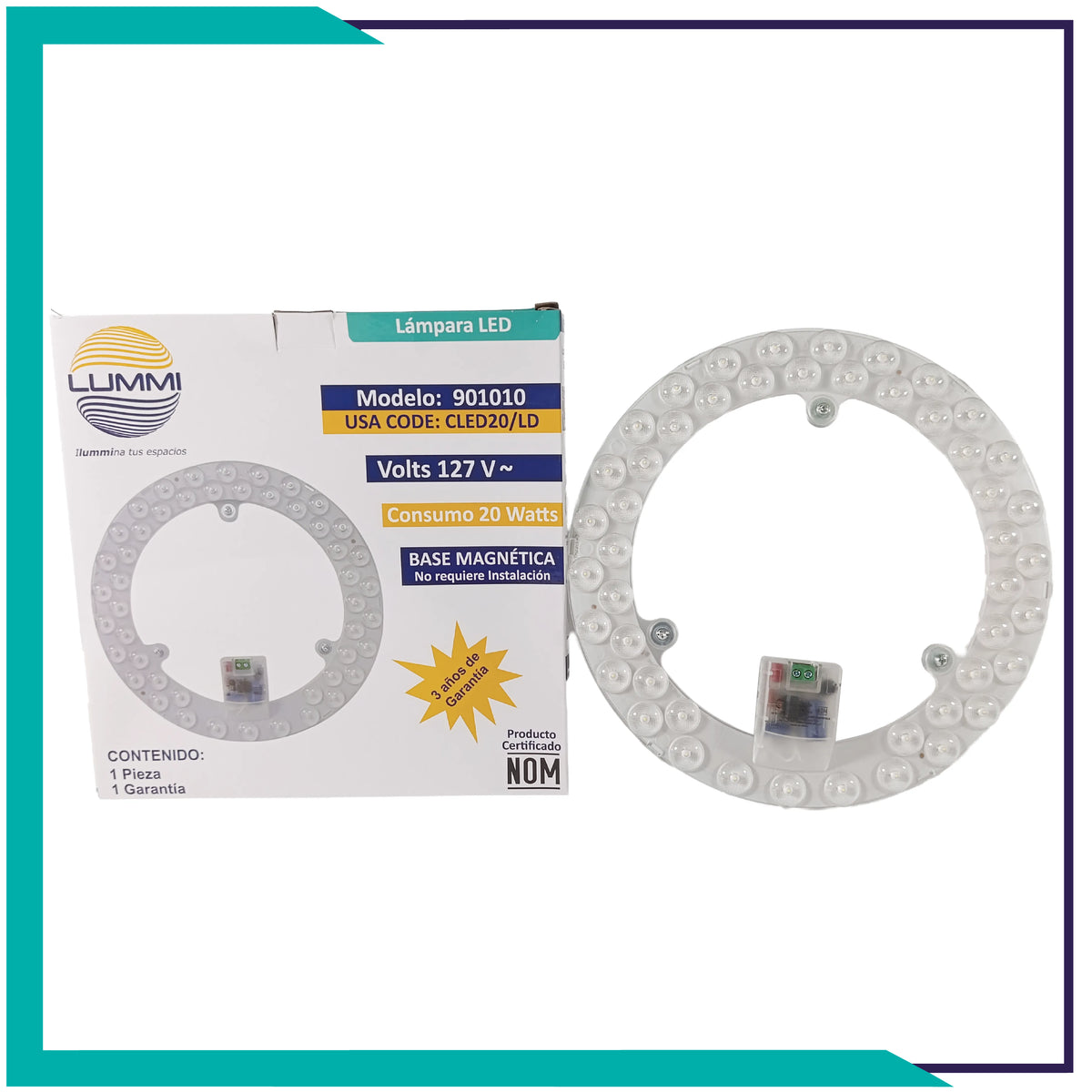 Lampara circular LED base magnética (CLED20/LD)
