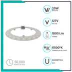 Lampara circular LED base magnética (CLED20/LD)
