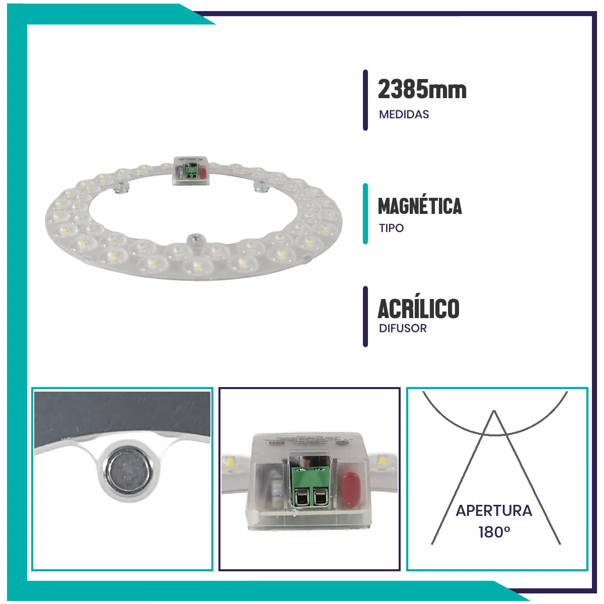 Lampara circular LED base magnética (CLED20/LD)