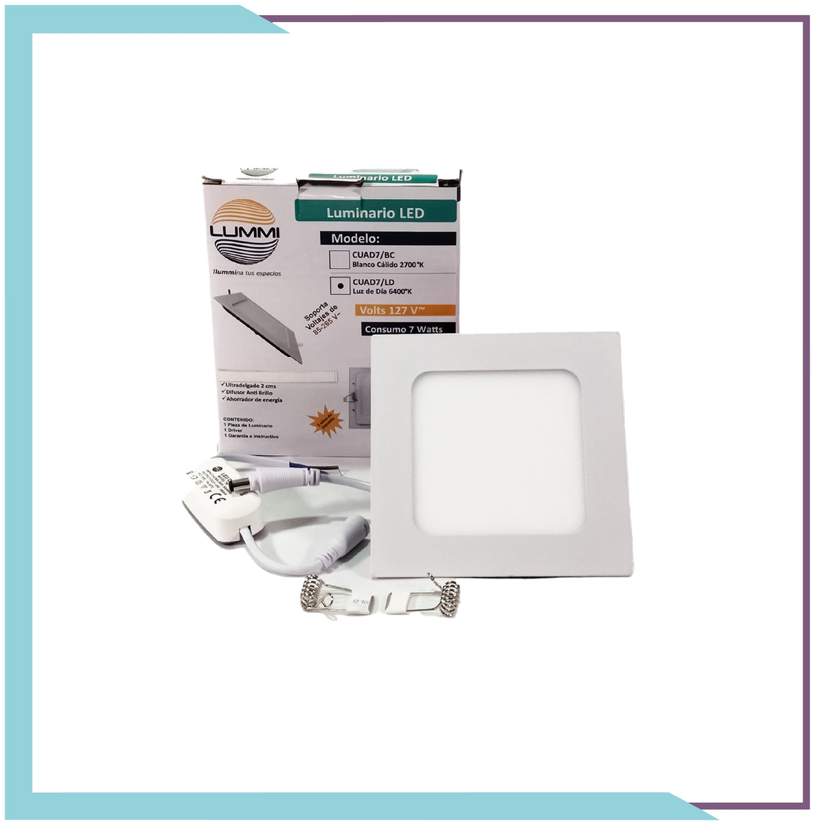 Panel Cuadrado LED 7W Empotrable BC (CUAD7/BC)