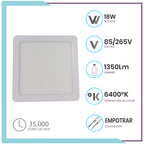 Panel cuadrado de LEDS para sobreponer (CUT18/LD)