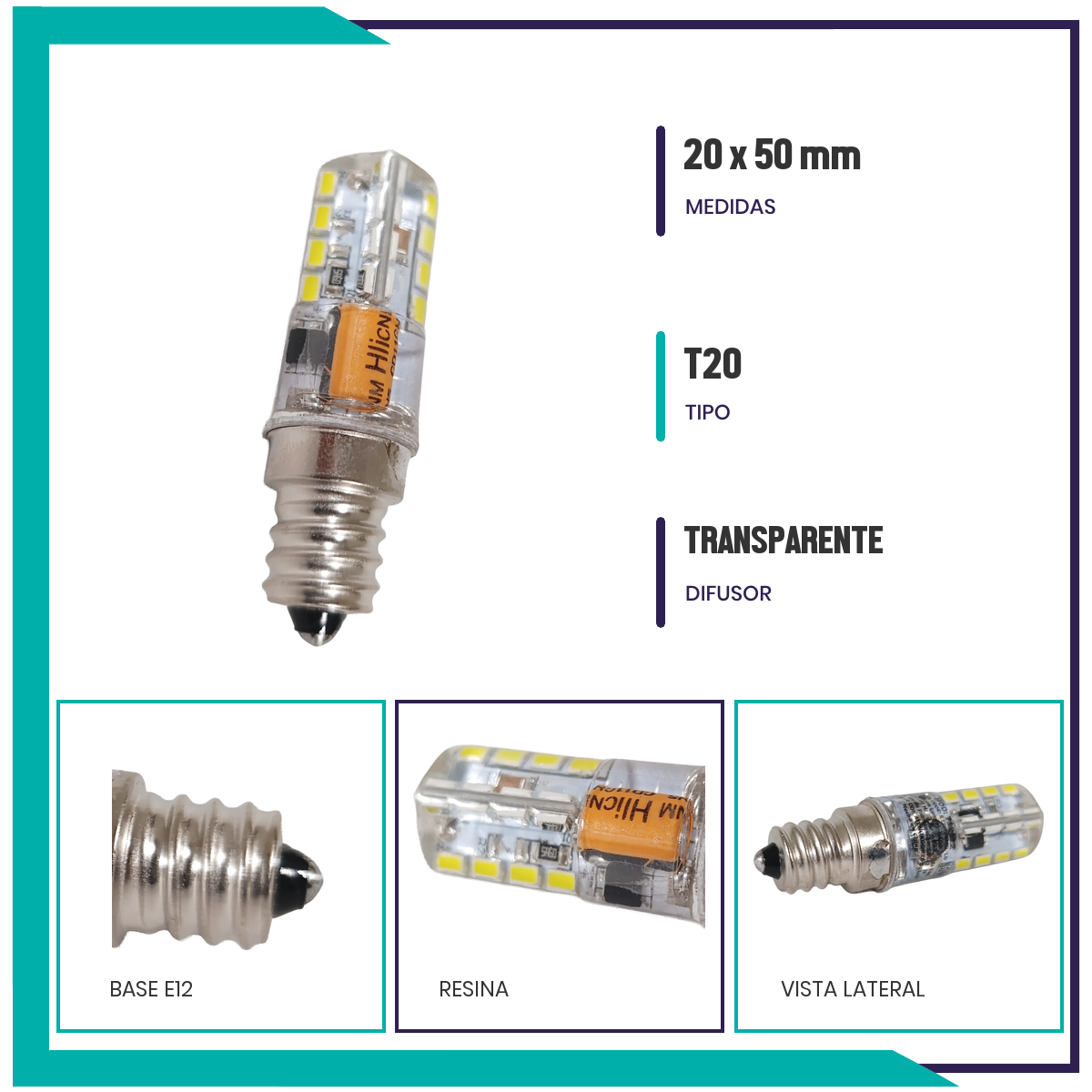Foco cacahuate LED T20 3W (E12R3SMD/LD)