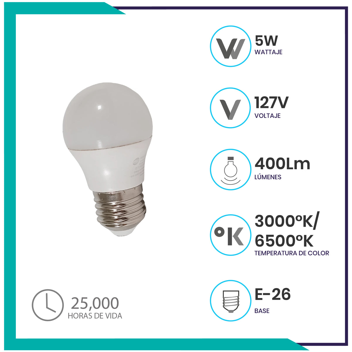 Foco Led tipo anuncio  ( G45SMD5/LD)