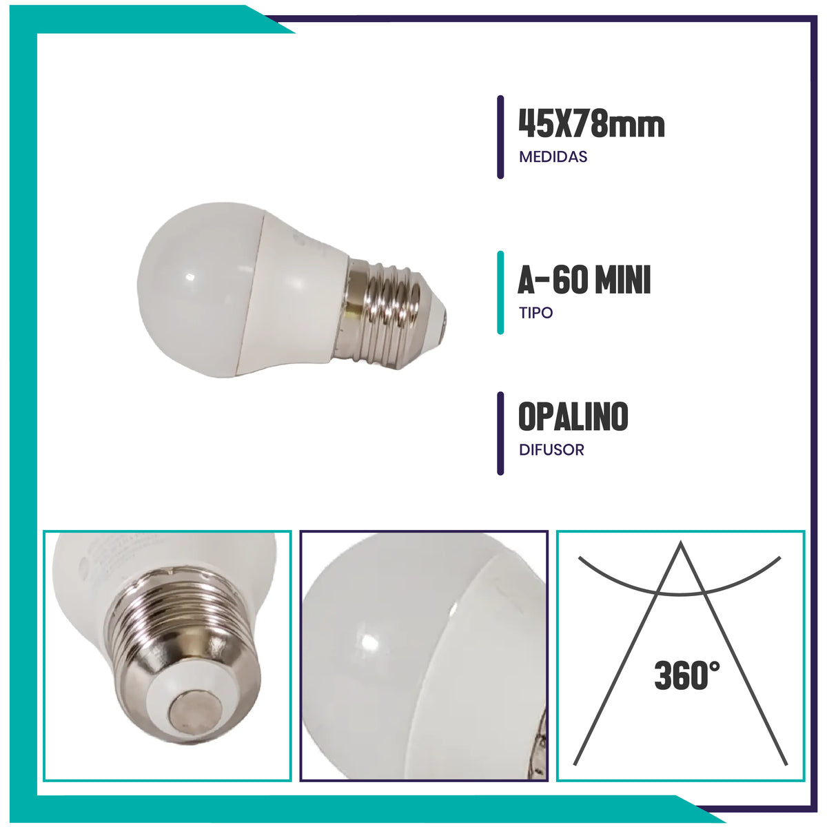 Foco Led tipo anuncio  ( G45SMD5/LD)
