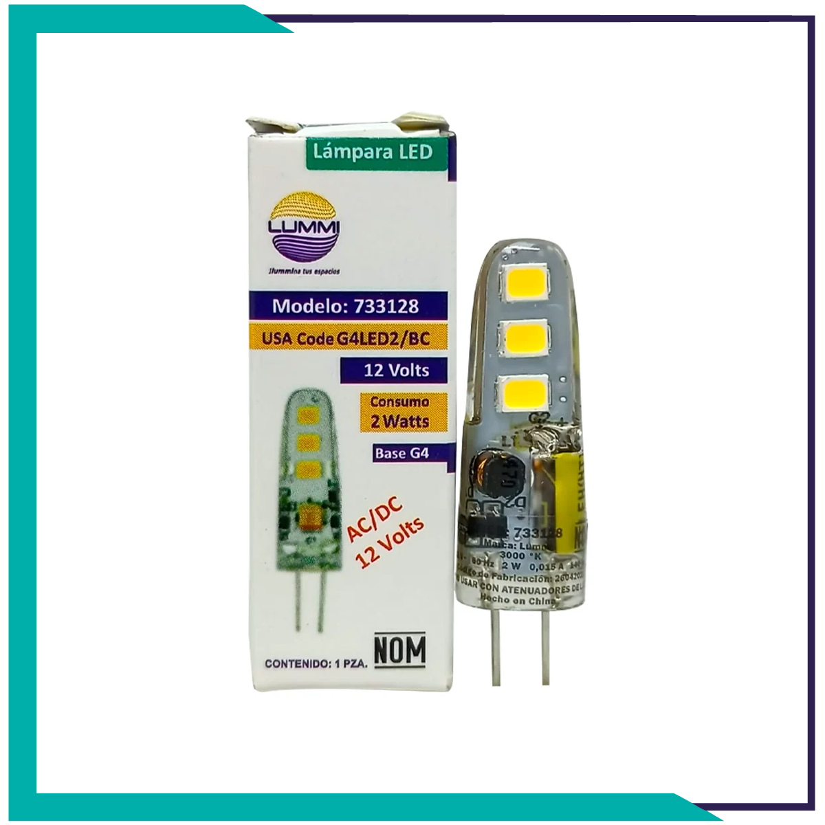 Foco cacahuate LED 2W (G4LED2/LD)