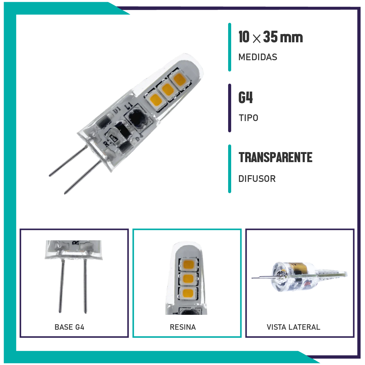 Foco cacahuate LED 2W (G4LED2/LD)