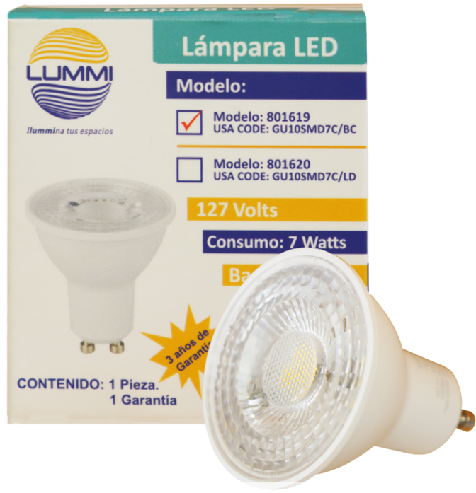 Foco GU10 SMD 7w LED ( GU10SMD7C/BC )