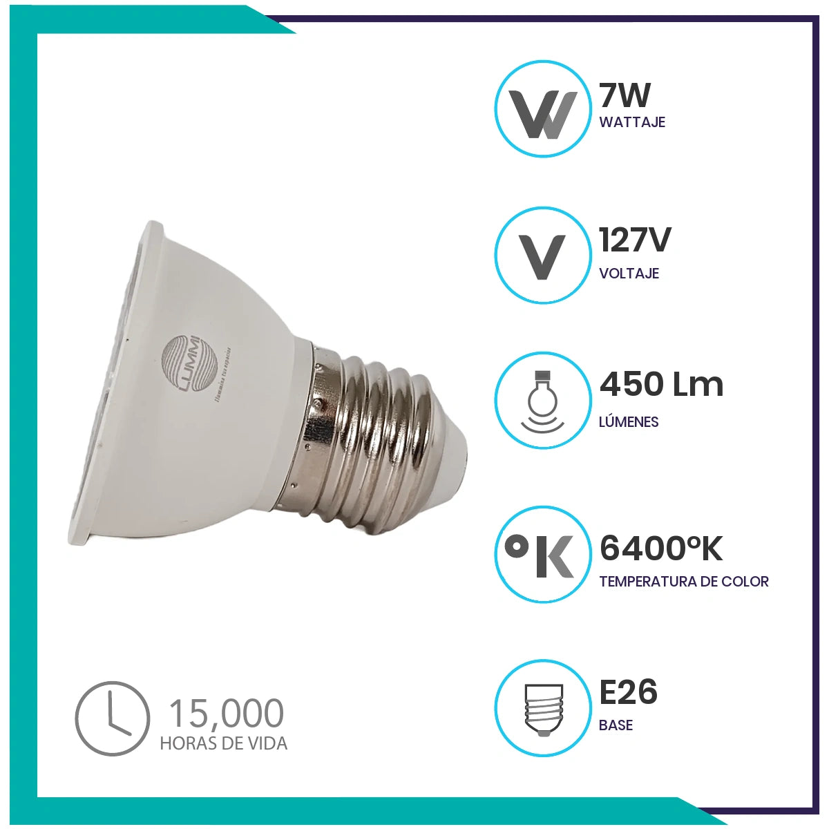 Lámpara LED JDR E26 de 7W (JDRSMD7C/LD)