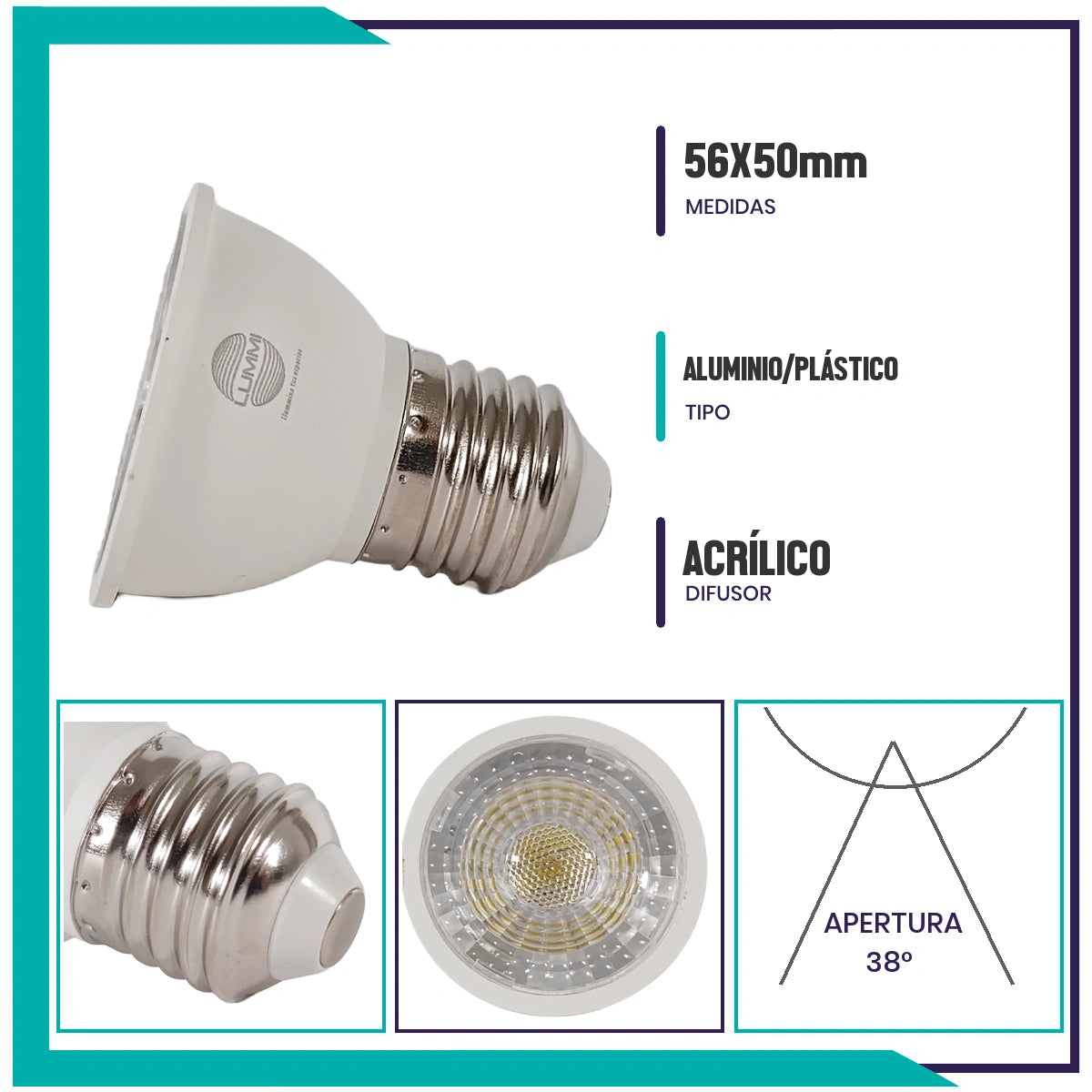 Lámpara LED JDR E26 de 7W (JDRSMD7C/LD)
