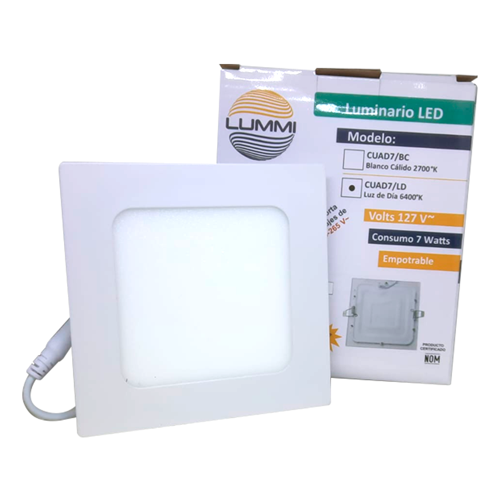 Panel Cuadrado 7W para empotrar (CUAD7/LD)