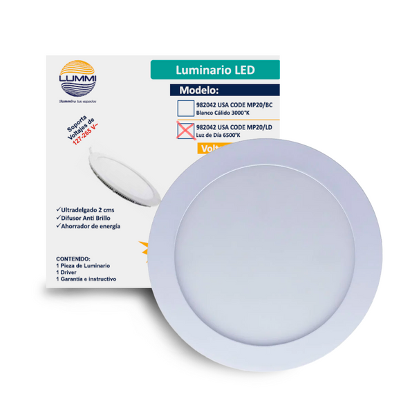 Panel circular LED 20W Empotrable ULTRA DELGADO  (MP20/LD)