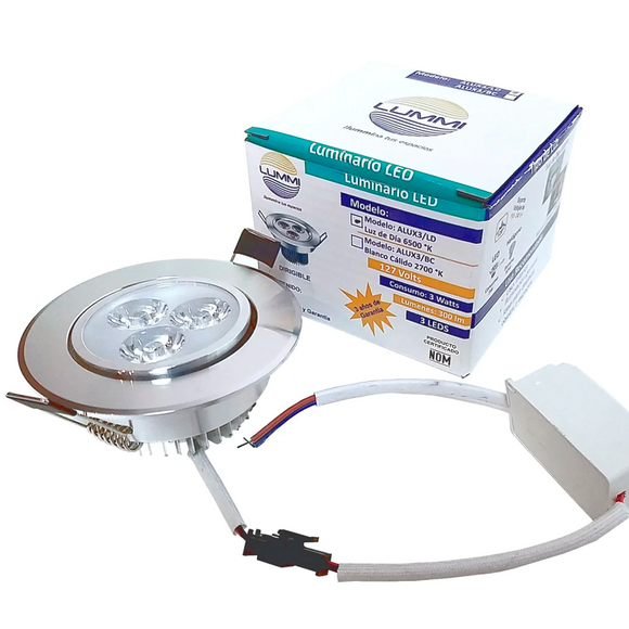 Luminaria LED 3W Aluminio Empotrable  (ALUX3/LD)