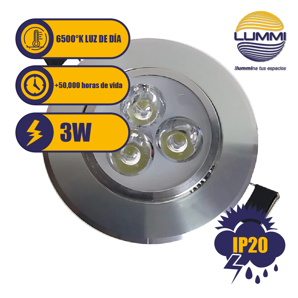 Lámpara Empotrable TECNOLITE Downlight LED, 12 W, Luz De Día, No