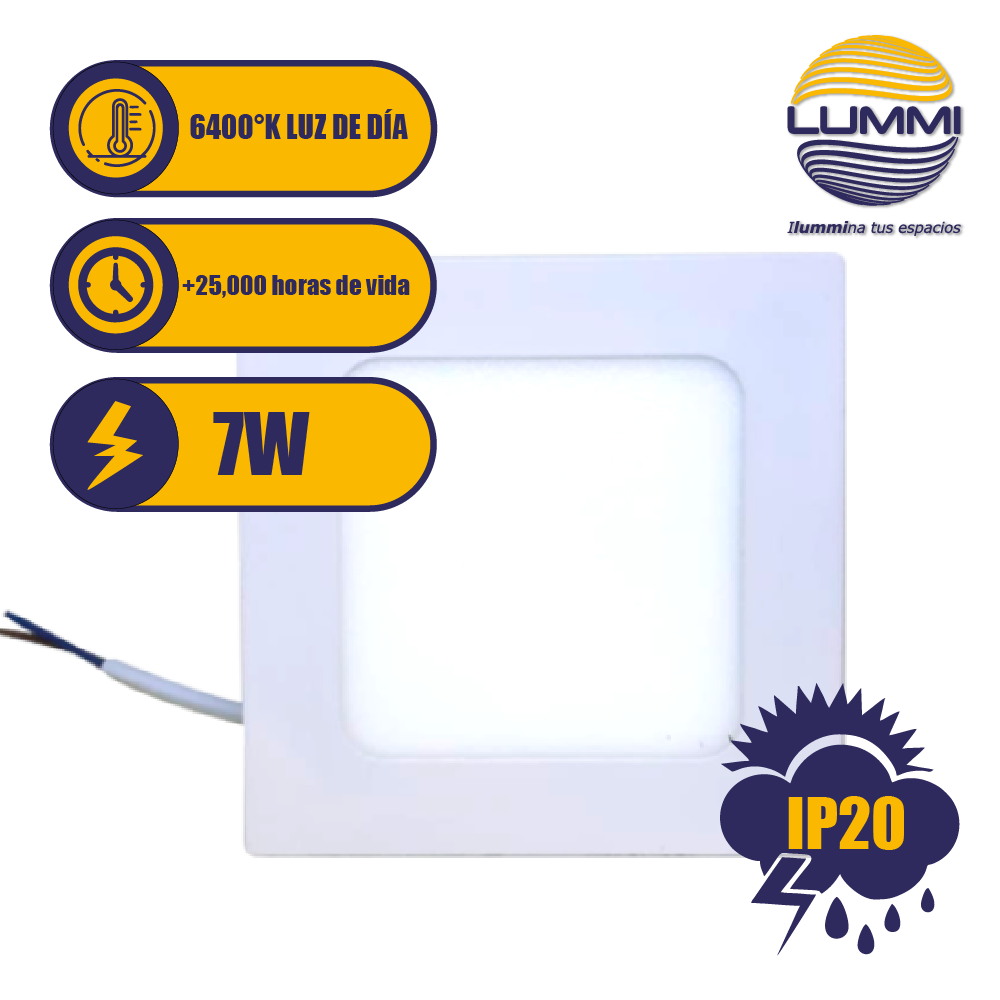 Panel Cuadrado 7W para empotrar (CUAD7/LD)