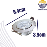 Luminaria LED 3W Aluminio Empotrable  (ALUX3/BC)