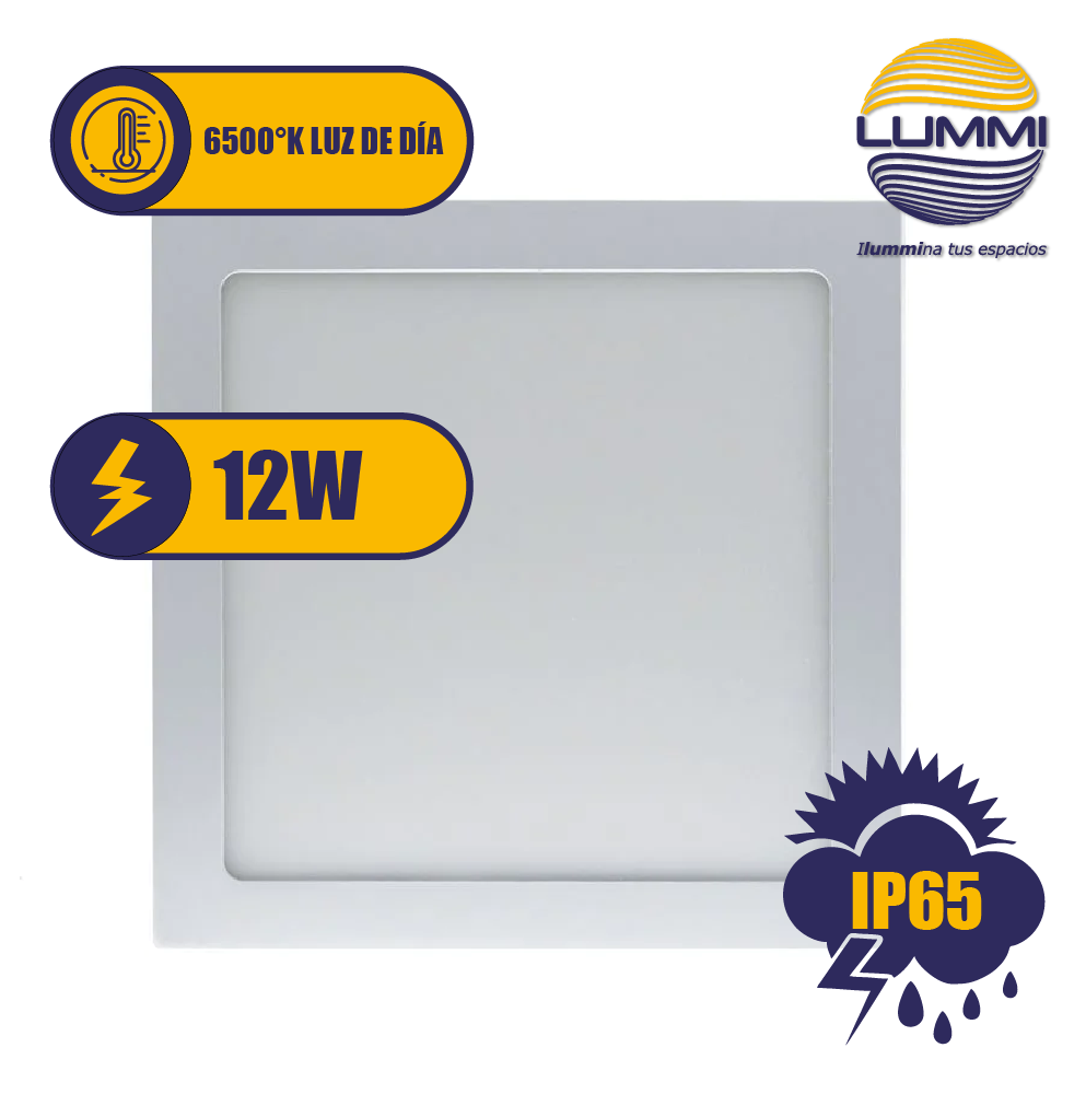 Panel cuadrado de LEDS para sobreponer (CUT12/LD)