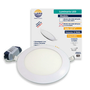 Panel LED 12W Ultradelgado 86-265V (MP12/LD)