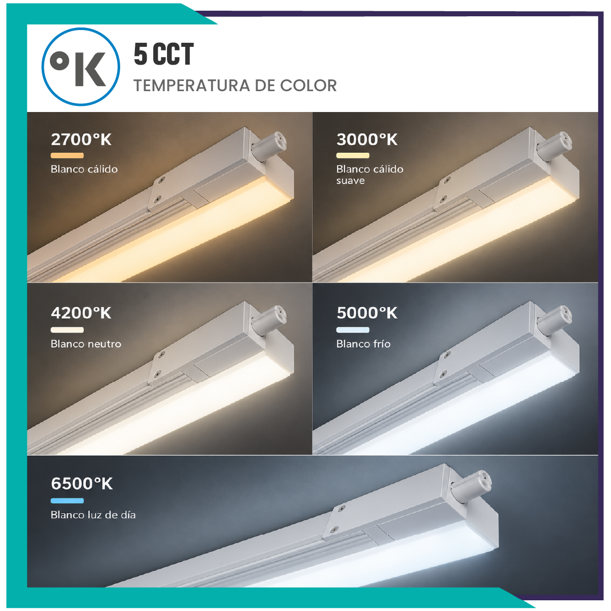 Luminario LED lineal linkeable 5CCT (LI5C120)