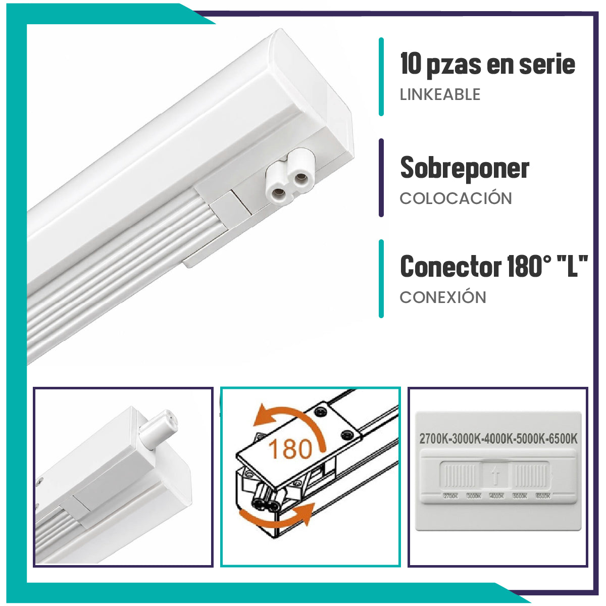 Luminario LED lineal linkeable 5CCT (LI5C120)