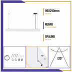 Luminaria LED de sobreponer o colgar blanca de 36W (LL36CCT/BL)