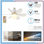 Lámparas led con ventilador 22w (LV1210 y LV1210/COL)