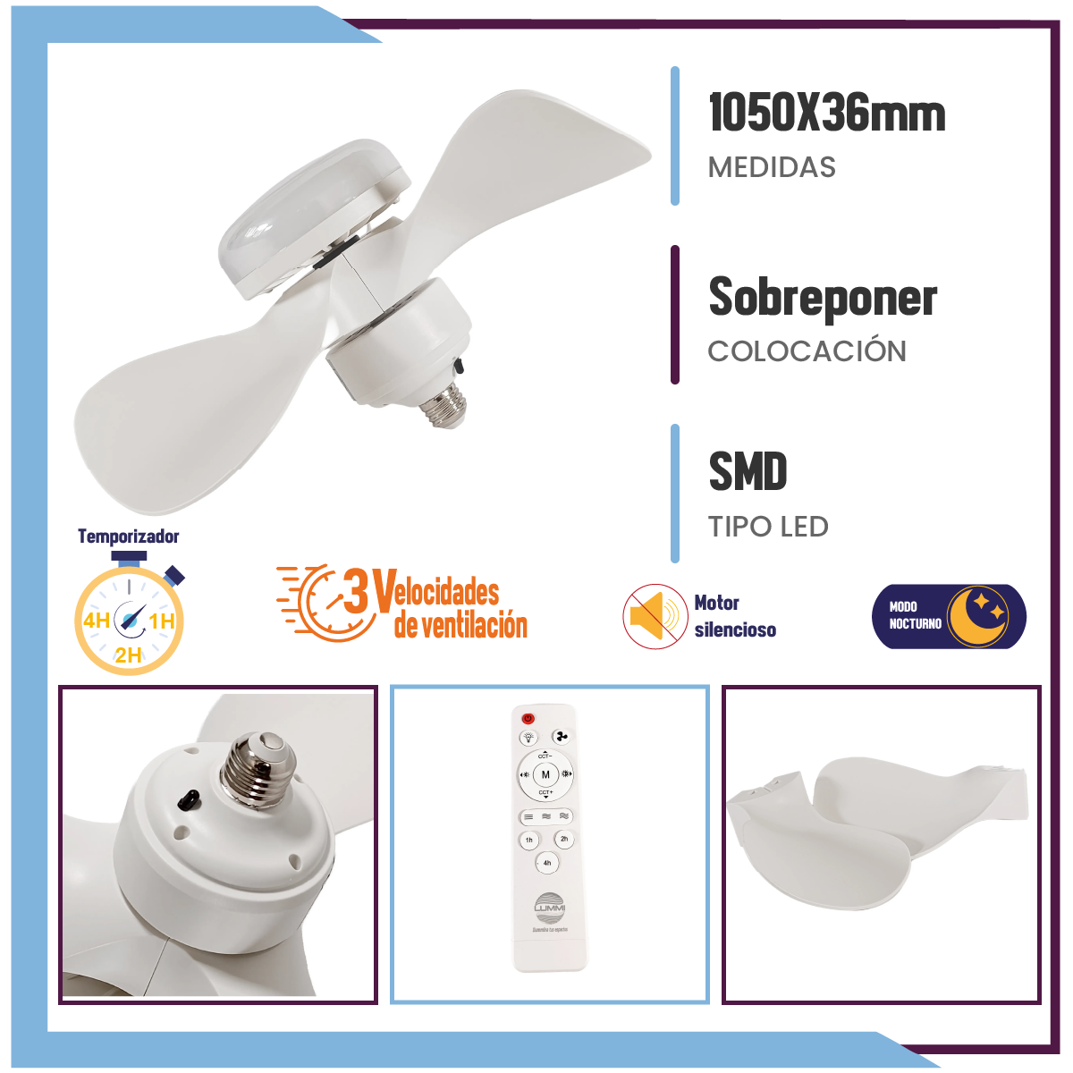 LAMPARA LED CON VENTILADOR MINI (LV1812)