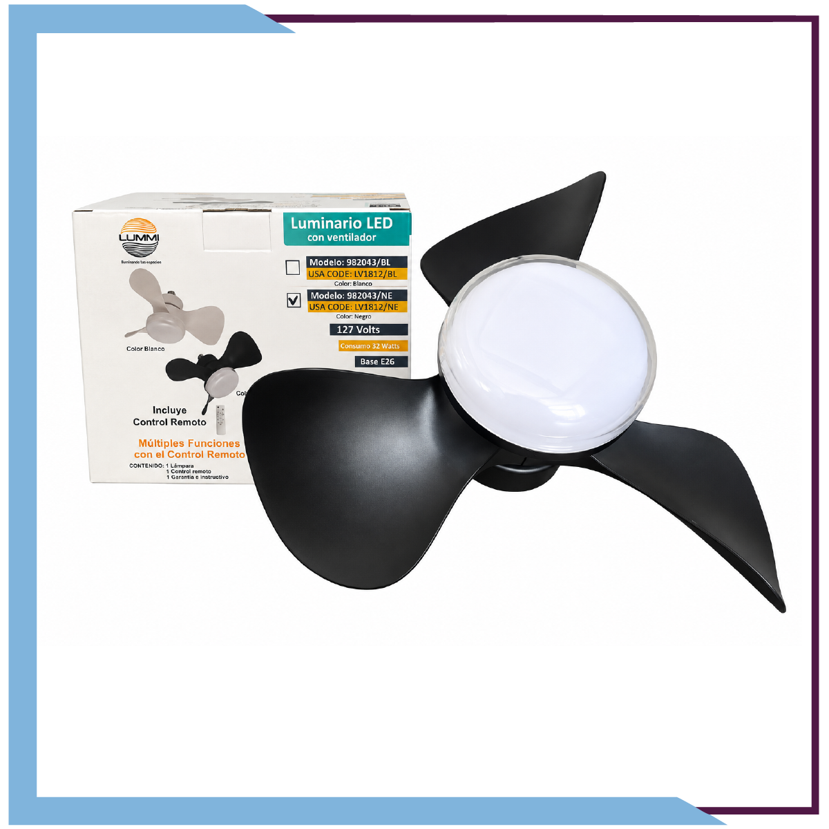 LAMPARA LED CON VENTILADOR MINI (LV1812)