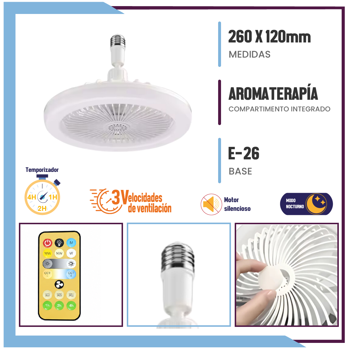 Lampara Led con ventilador de 25w ( LV2010 )