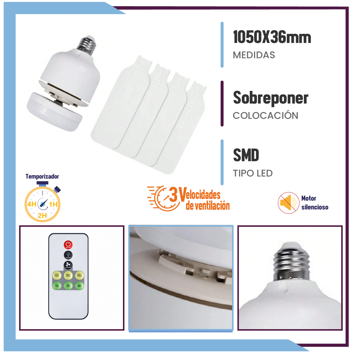 Lámparas led con ventilador de 15w (LV87)