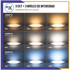 Luminario LED Circular 9 en 1 Empotrar (MP3C3W)