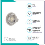 Lámpara LED dimeable MR16 GU5.3/GX5.3 de 7W (MR167DIM/LD)