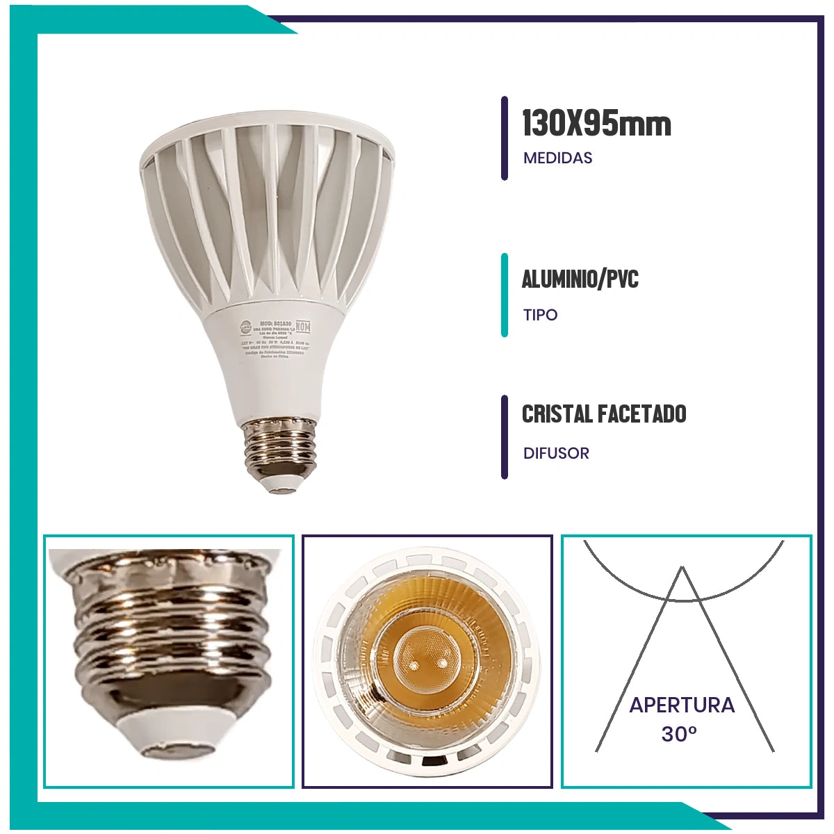 LÁMPARA LED SÚPER BRILLANTE TIPO PAR (PAR3030/BC)