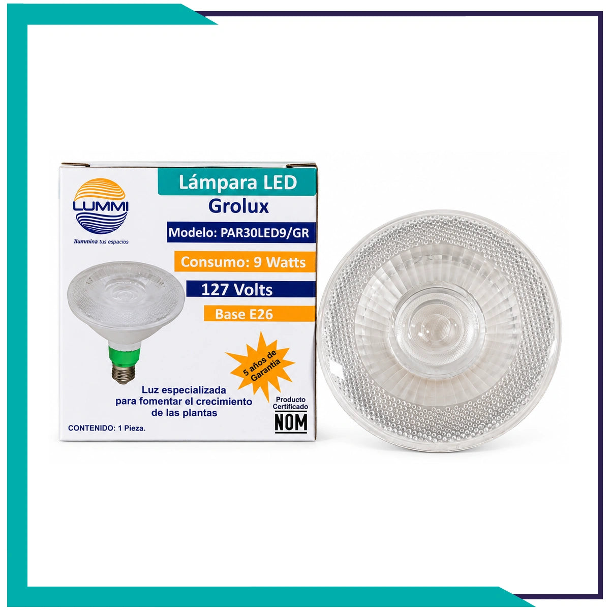 Lámpara LED Grolux PAR30 E26 de 9W (PAR30LED9/GR)