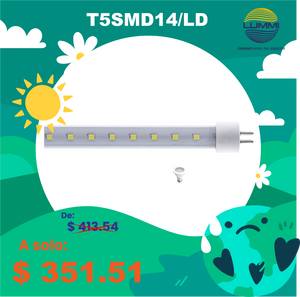 Lámpara LED T5 acrílico Paq 5pzs (T5SMD14/LD)