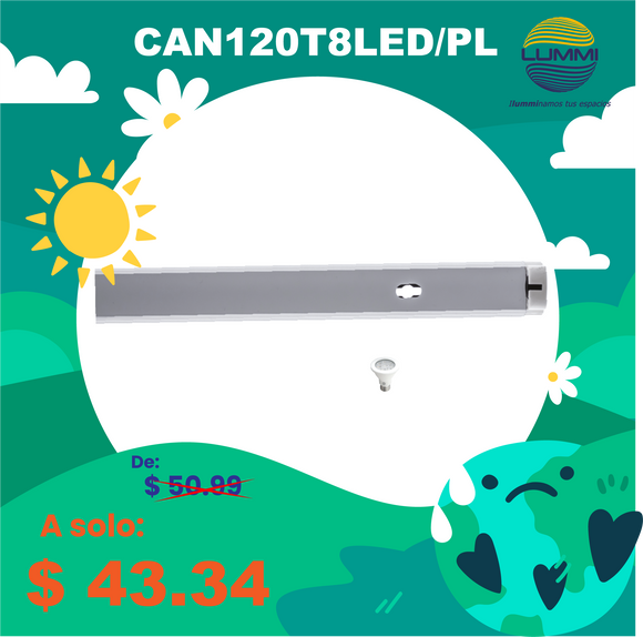 Canaleta para tubo T8 de LED (CAN120T8LED/PL)