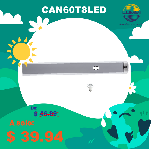 Canaleta para tubo T8 LED Linkeable  (CAN60T8LED)