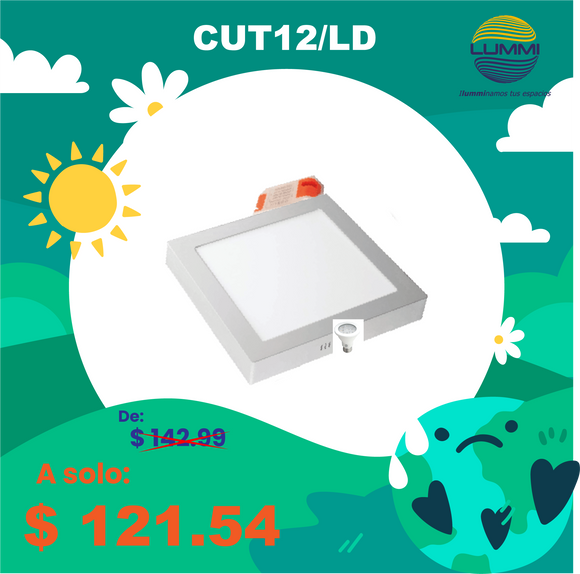 Panel cuadrado de LEDS para sobreponer (CUT12/LD)