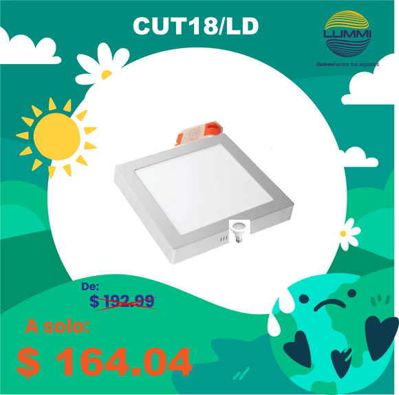 Panel cuadrado de LEDS para sobreponer (CUT18/LD)