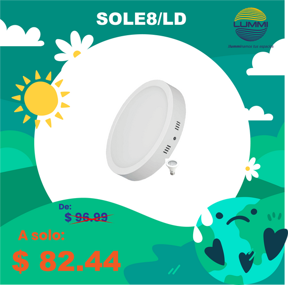 Panel circular de LEDS para sobreponer (SOLE8/LD)