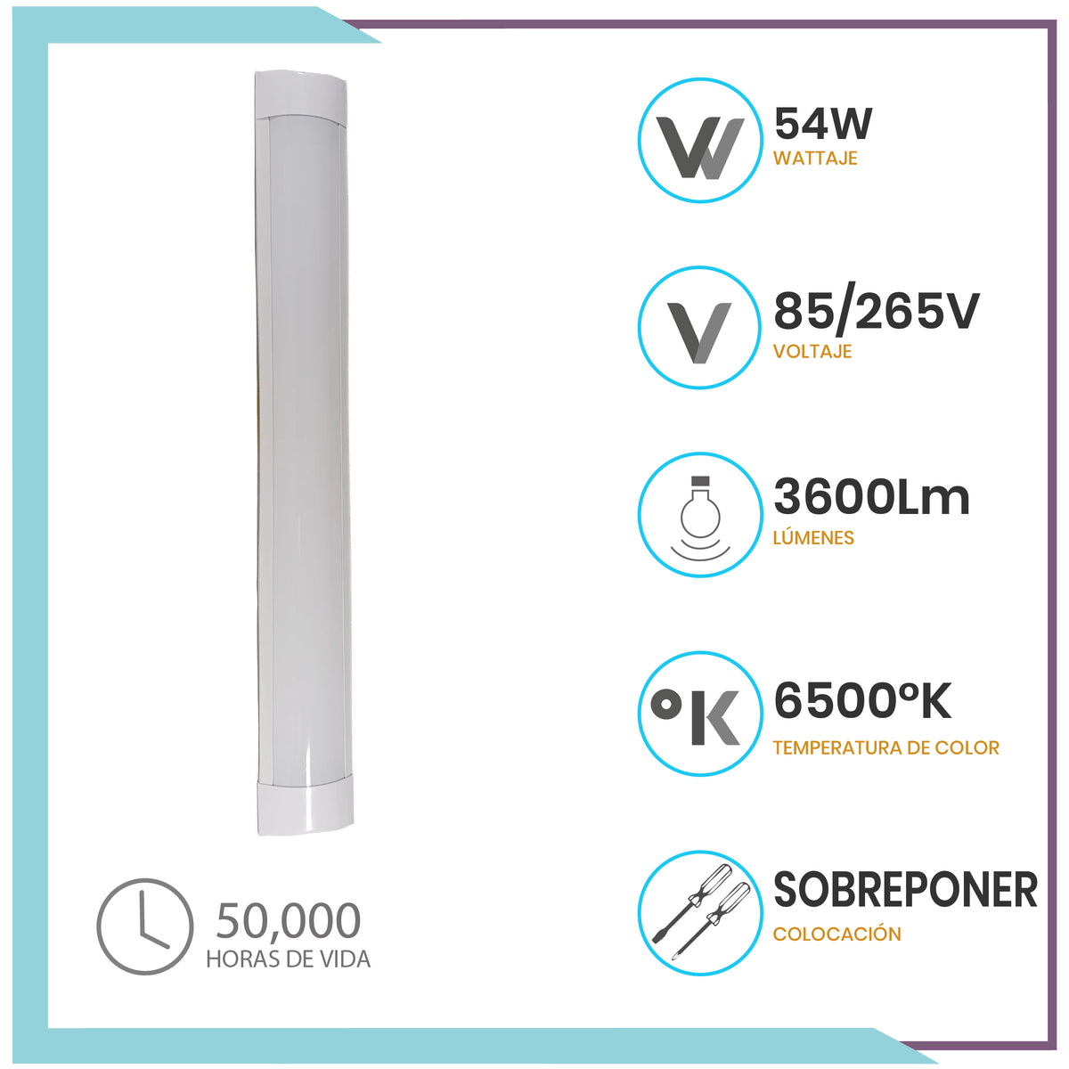 Lámpara LED 54W 90/265V  (REK54LED/LD)