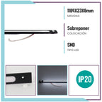 Luminaria LED de sobreponer con difusor de 18W (SKIN18/NE)