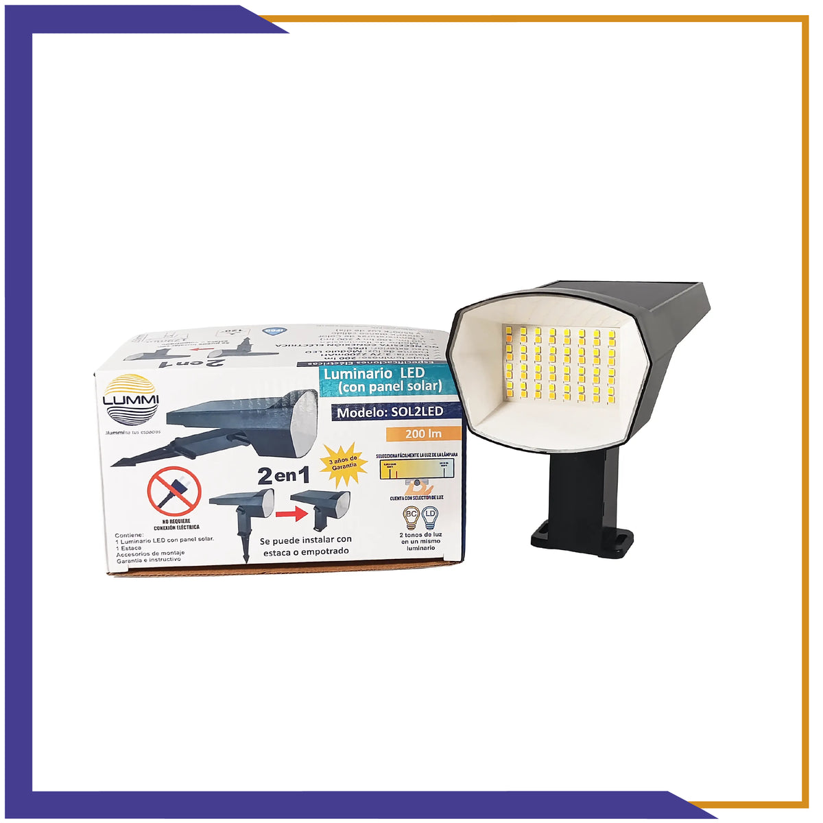 Luminaria led con panel solar (SOL2LED)